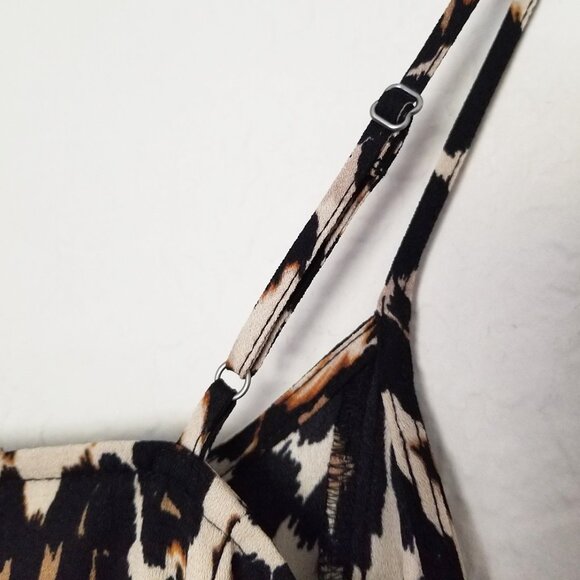 BP Nordstrom Leopard Midi Slip Dress M Side Slit Animal Print Y2K Retro Chic - Picture 9 of 12